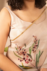 Jenna Beige Silk Blouse